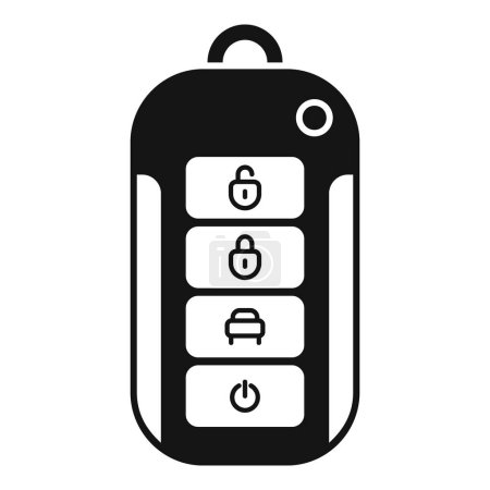 Téléchargez les illustrations : Verrouiller l'icône clé intelligente vecteur simple. Télécommande. Débloquer mobile - en licence libre de droit