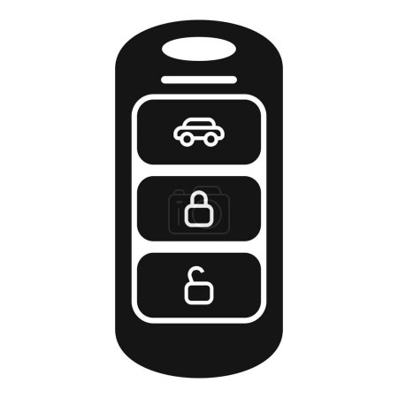 Téléchargez les illustrations : Icône clé de voiture numérique vecteur simple. Bouton télécommande intelligent. Entreprises mobiles - en licence libre de droit