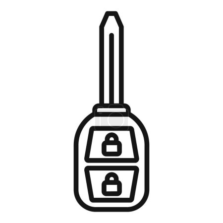 Illustration for Business vehicle car key icon outline vector. Smart button. Lock service - Royalty Free Image
