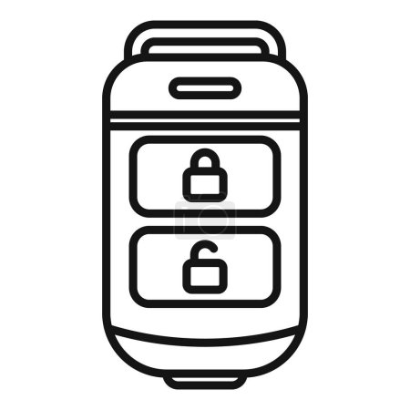 Illustration for Mobile car key icon outline vector. Remote button. Lock service - Royalty Free Image