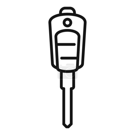 Illustration for Digital car key icon outline vector. Smart remote. Vehicle lock - Royalty Free Image