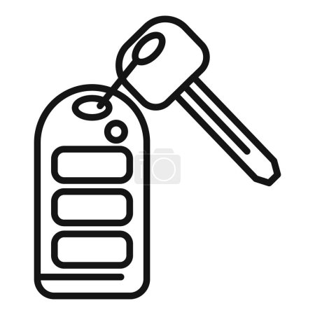 Illustration for Technology car key icon outline vector. Smart button. Alarm button - Royalty Free Image