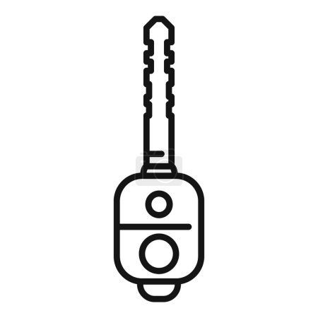 Illustration for Lock car key icon outline vector. Smart button. Digital device - Royalty Free Image