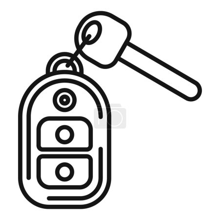 Illustration for Control ride icon flat vector. Car smart button. Service unlock - Royalty Free Image