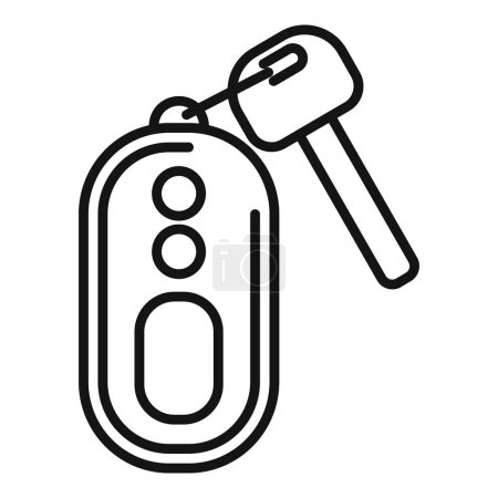 Illustration for Ride car key icon outline vector. Vehicle button. Unlock mobile - Royalty Free Image