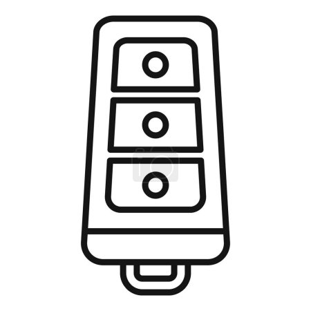 Illustration for Alarm drive key icon outline vector. Car button. Mobile control - Royalty Free Image