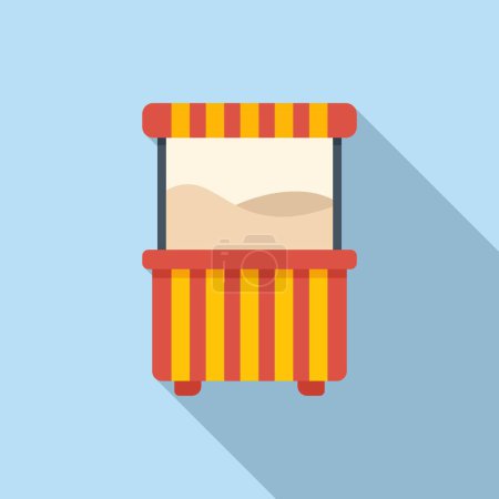 Illustration for Street popcorn cart icon flat vector. Food stand. Pop corn - Royalty Free Image