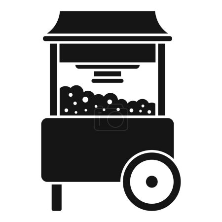 Illustration for Popcorn stand icon simple vector. Seller food. Maker candy - Royalty Free Image