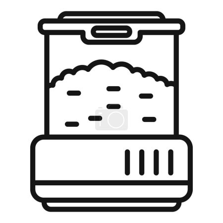 Illustration for Popcorn maker machine icon outline vector. Corn seller. Cart cooking - Royalty Free Image