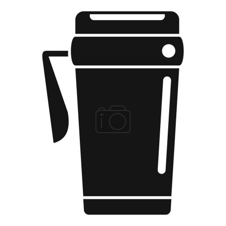 Illustration for Thermo mug icon simple vector. Cup coffee. Travel flask - Royalty Free Image