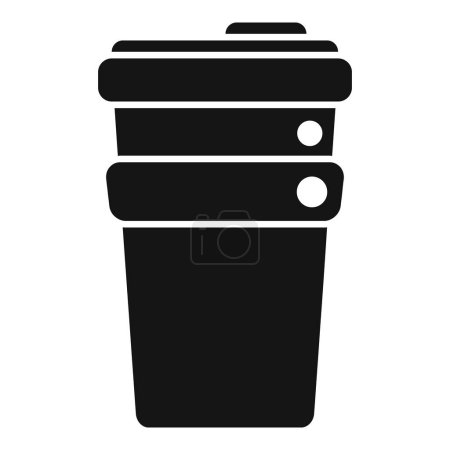 Illustration for Tumbler thermo cup icon simple vector. Reusable coffee. Thermal water - Royalty Free Image