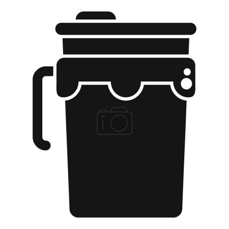 Illustration for Tea thermo cup icon simple vector. Coffee mug. Tumbler vacuum - Royalty Free Image
