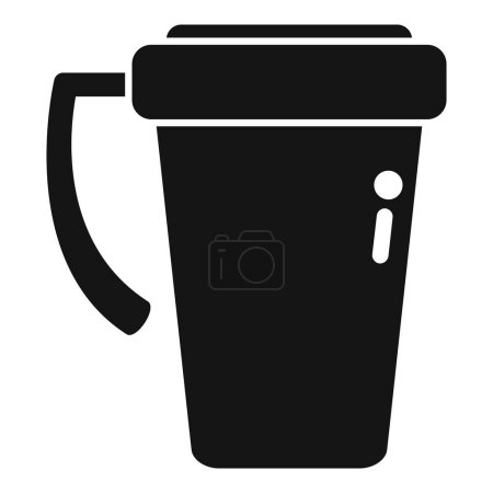 Illustration for Silver thermo cup icon simple vector. Coffee mug. Flask travel - Royalty Free Image