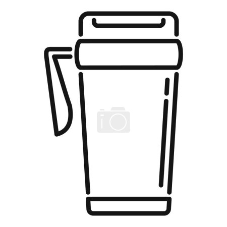 Illustration for Thermo cup icon outline vector. Coffee mug. Water tea - Royalty Free Image
