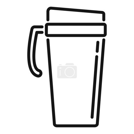 Illustration for Cafe thermo cup icon outline vector. Coffee travel. Flask recycle - Royalty Free Image