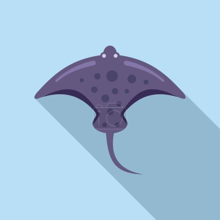 Illustration for Marine stingray icon flat vector. Fish animal. Nature wildlife - Royalty Free Image