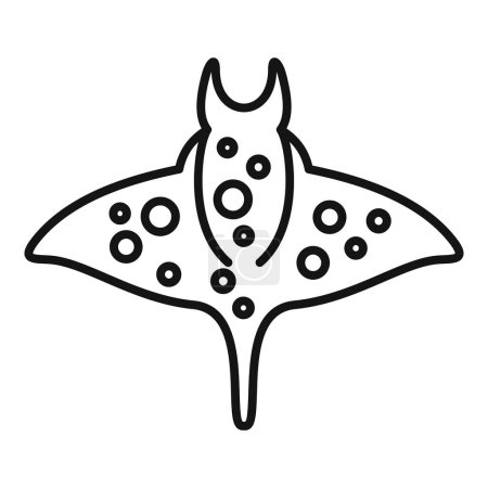 Illustration for Water stingray icon outline vector. Animal fish. Nature tropical - Royalty Free Image