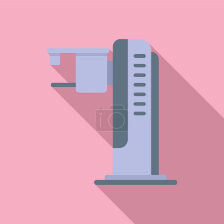 Téléchargez les illustrations : Icône de machine de mammographie de santé vecteur plat. Cancer du sein. Patiente féminine - en licence libre de droit