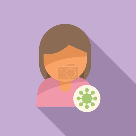 Illustration for Virus protection icon flat vector. Bacteria disease. Medical immune - Royalty Free Image