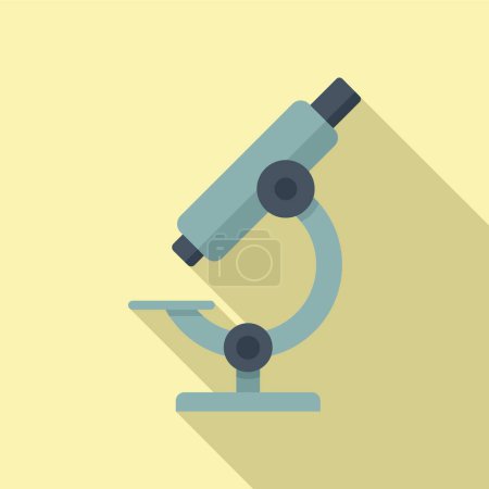 Illustration for Medical microscope icon flat vector. Bacteria disease. Monster pill - Royalty Free Image