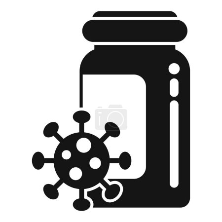 Illustration for Strong virus icon simple vector. Bacteria drug. Food pill - Royalty Free Image
