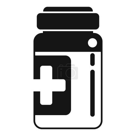 Illustration for Medical bottle icon simple vector. Bacteria drug. Pill food - Royalty Free Image