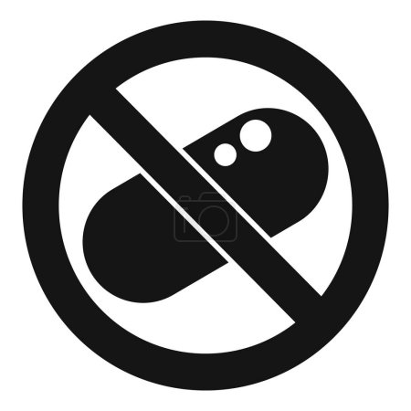 Illustration for No drugs icon simple vector. Bacteria drug. Antibiotic disease - Royalty Free Image
