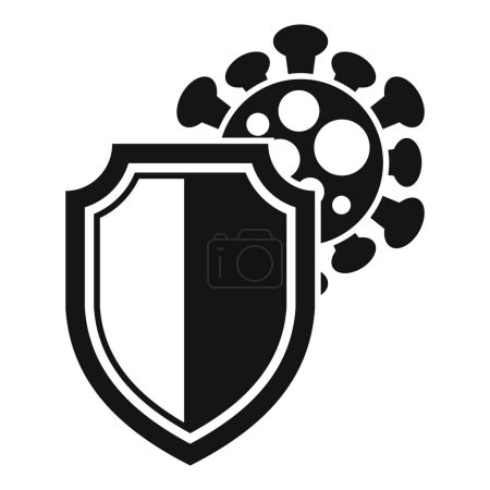 Illustration for Antibiotic shield icon simple vector. Bacteria drug. Virus resistant - Royalty Free Image