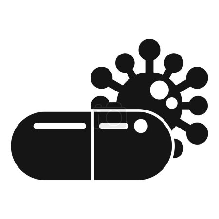 Illustration for Antibiotic resistance capsule icon simple vector. Bacteria disease. Medicine drug - Royalty Free Image