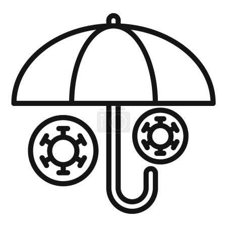 Illustration for Virus protection umbrella icon outline vector. Drug medicine. Medical immune - Royalty Free Image
