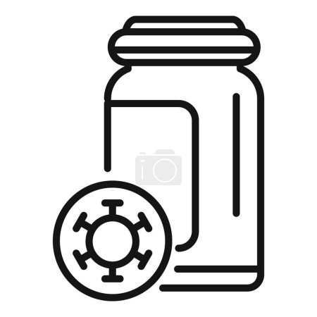 Illustration for Strong virus icon outline vector. Bacteria drug. Food pill - Royalty Free Image