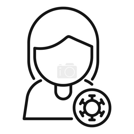 Illustration for Virus protection icon outline vector. Bacteria disease. Medical immune - Royalty Free Image