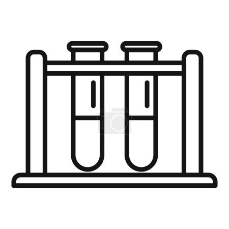 Illustration for Medical test tube icon outline vector. Disease bacteria. Pill bacterial - Royalty Free Image