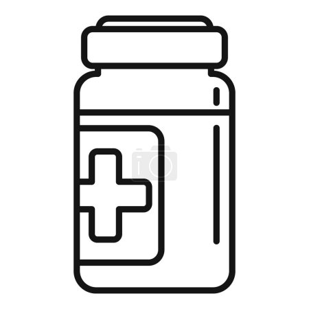 Illustration for Medical bottle icon outline vector. Bacteria drug. Pill food - Royalty Free Image