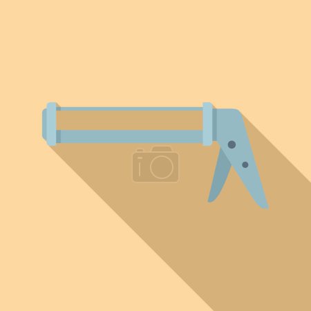 Illustration for Steel pistol icon flat vector. Silicone tube. Foam insulation - Royalty Free Image
