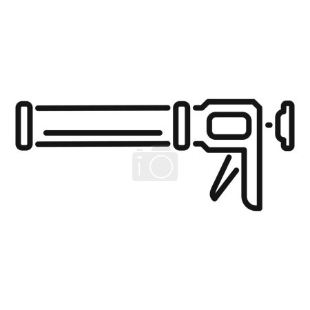 Illustration for Silicon gun icon outline vector. Silicone tube. Home building - Royalty Free Image