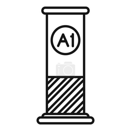 Ilustración de Pagado icono del pilar de estacionamiento contorno vector. Aparcamiento. Seguridad espacial - Imagen libre de derechos