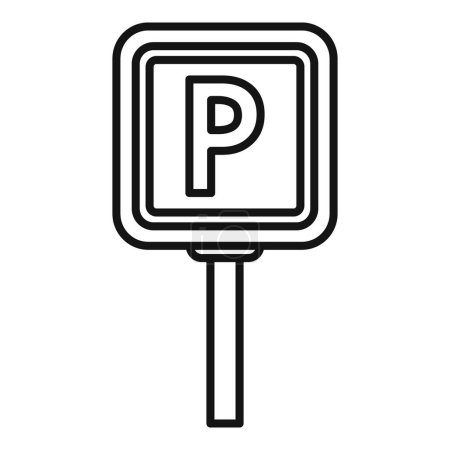 Ilustración de Signo de estacionamiento icono contorno vector. Lugar de transporte. Casa de peaje - Imagen libre de derechos