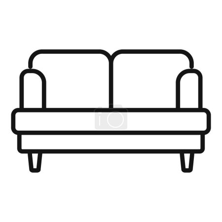 Téléchargez les illustrations : Canapé salle douce icône contour vecteur. Voyage intérieur. Zone de vacances - en licence libre de droit