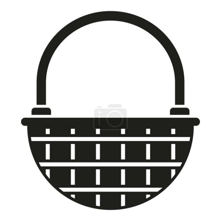 Illustration for Picnic basketicon simple vector. Hamper basket. Straw bag - Royalty Free Image