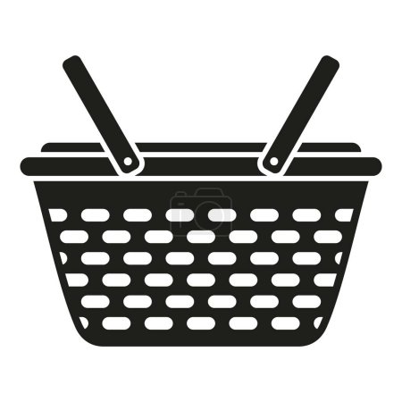 Illustration for Handle basket icon simple vector. Bag picnic. Natural box - Royalty Free Image