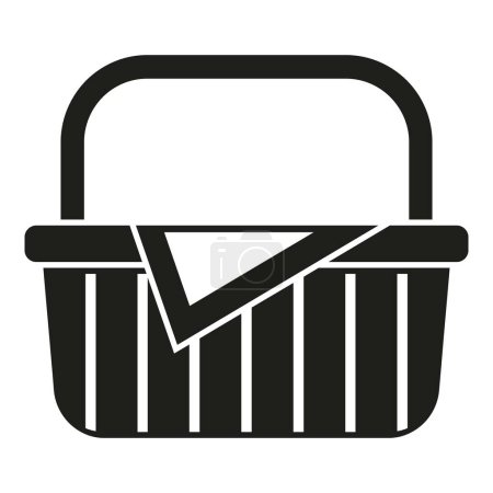 Illustration for Milk basket icon simple vector. Picnic bag. Handle market - Royalty Free Image