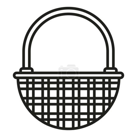 Illustration for Hamper basket icon outline vector. Picnic bag. Camping market - Royalty Free Image