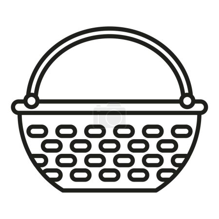 Illustration for Empty basket icon outline vector. Picnic straw. Market box - Royalty Free Image
