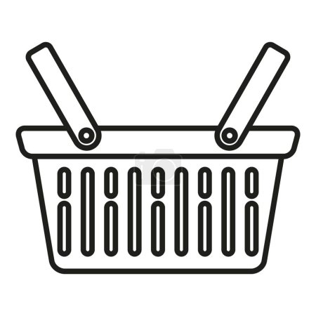 Illustration for Family basket icon outline vector. Picnic wicker. Handle market - Royalty Free Image