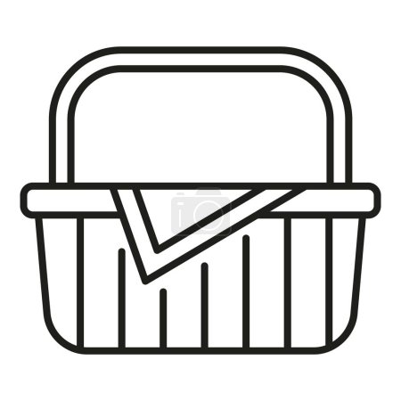 Illustration for Milk basket icon outline vector. Picnic bag. Handle market - Royalty Free Image