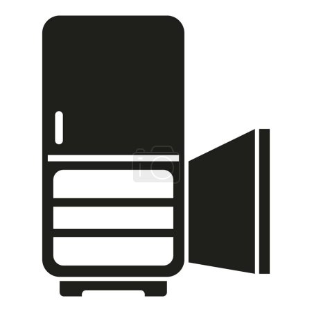 Illustration for Open fridge freezer icon simple vector. Home work. Cooler ice - Royalty Free Image