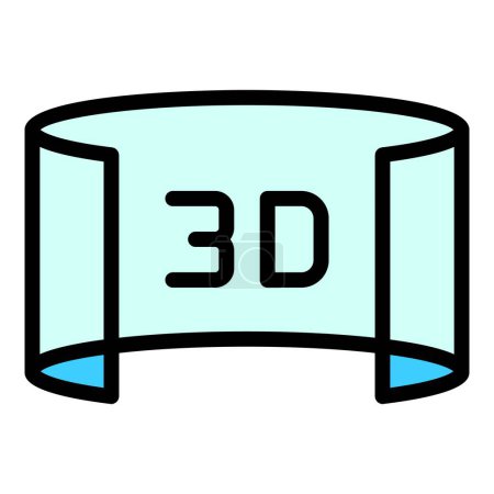 Téléchargez les illustrations : Icône de vue 3D. Aperçu 3d icône vectorielle de vue pour la conception web isolé sur fond blanc couleur plate - en licence libre de droit