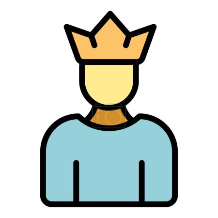 Ilustración de Narcisismo icono del rey. Esquema Narcisismo icono de vector rey para el diseño web aislado en el color de fondo blanco plana - Imagen libre de derechos