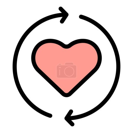 Illustration for Heart trust relationship icon. Outline Heart trust relationship vector icon for web design isolated on white background color flat - Royalty Free Image